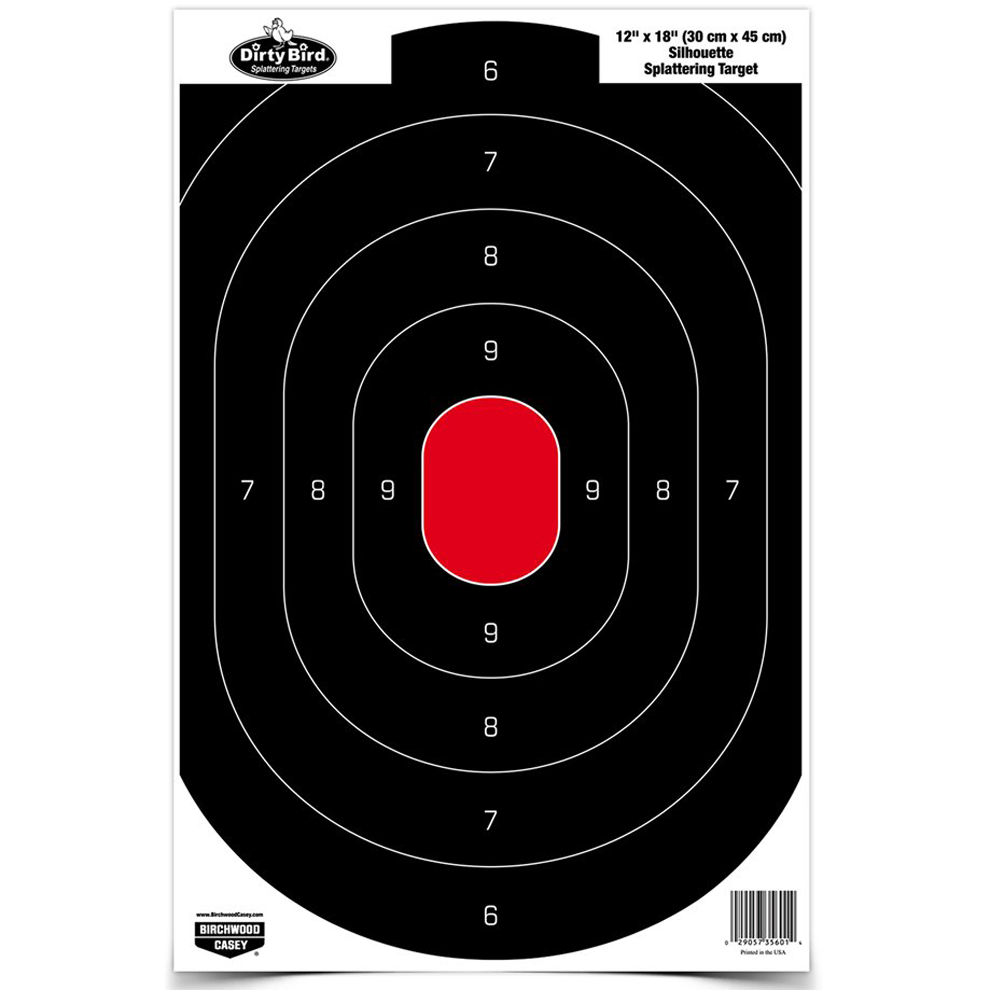 Birchwood Casey Dirty Bird Silhouette Tagboard Target 12" x 18" Black/White 8-Pack