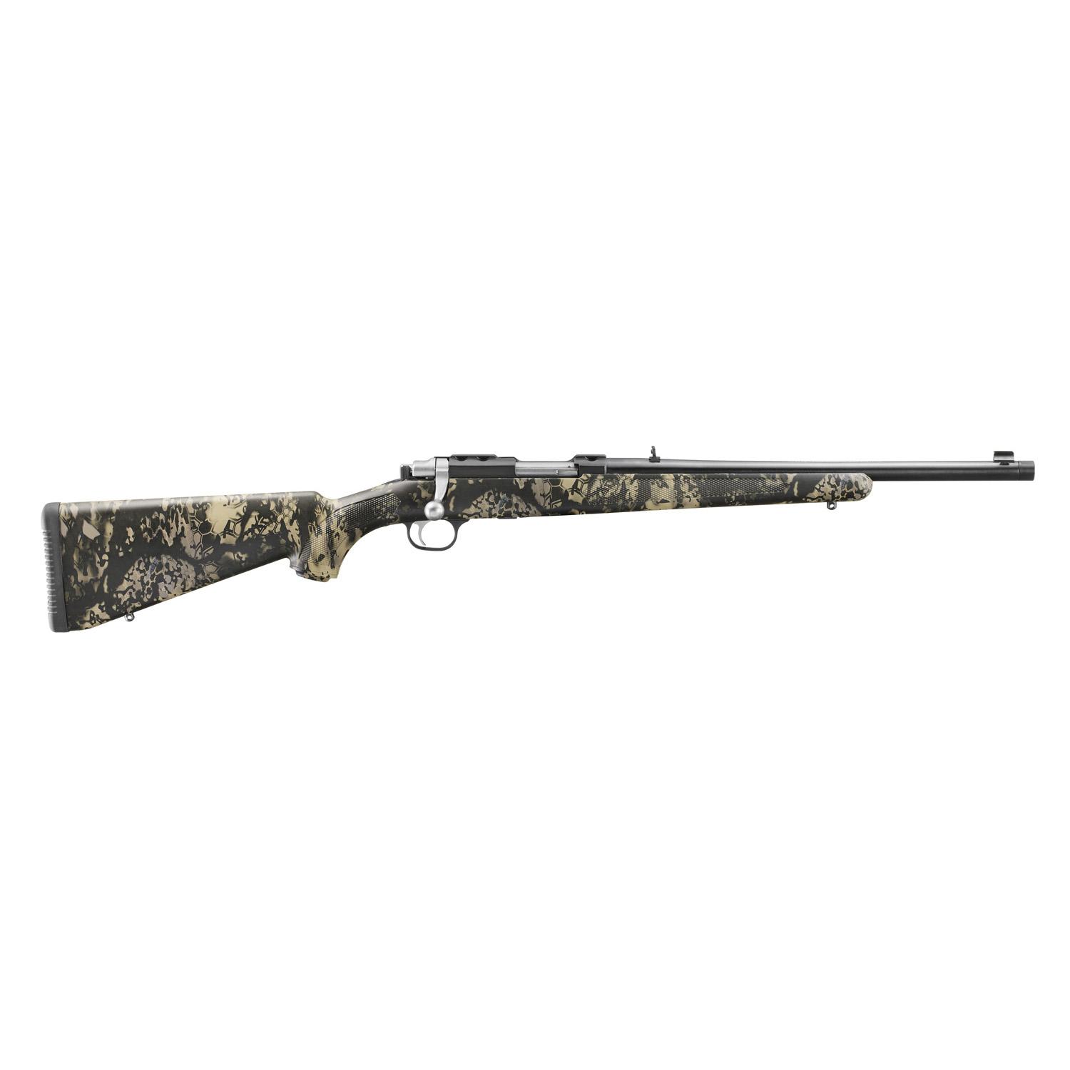 Ruger 77/44 Rifle .44 Rem 4rd Capacity 16.6" Threaded Barrel Mag Alloy Blued Steel w/Camo Pattern Stock