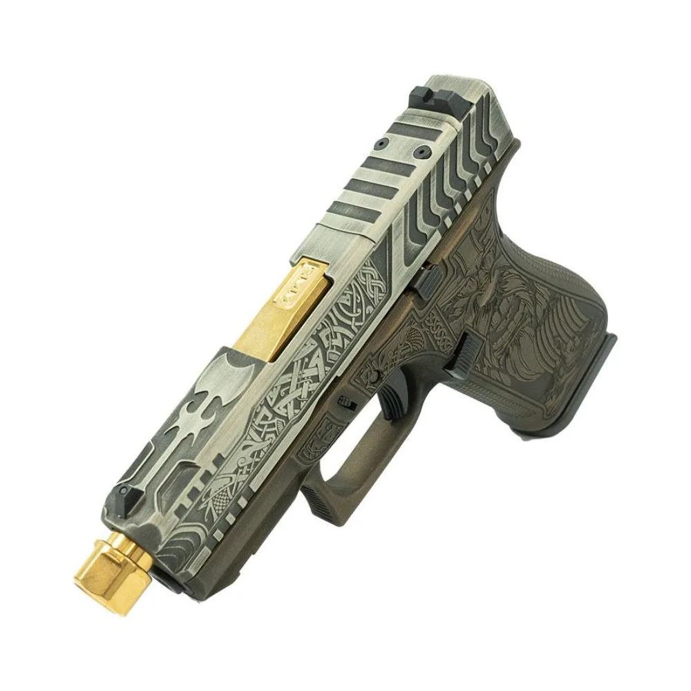 Glock 43X 9mm Viking Colonial Brown Gold Threaded Barrel 3.9"