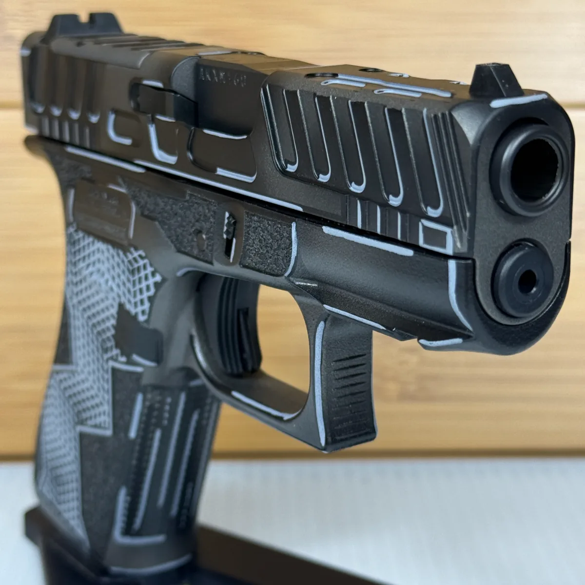 Glock 43X Anime Grey Custom 9mm Pistol Grey Cerakote