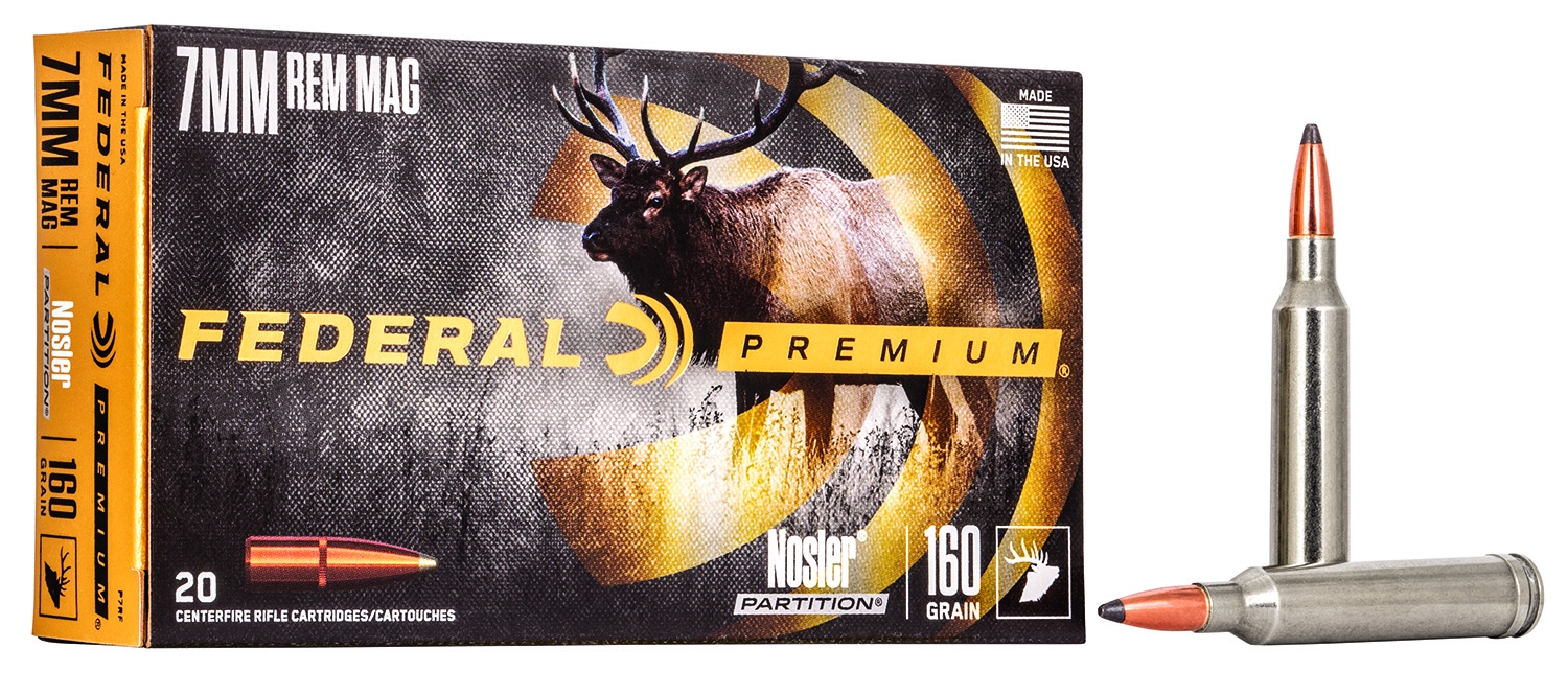 Federal P7RF Premium  7mmRemMag 160gr Nosler Partition 20 Per Box/10 Case