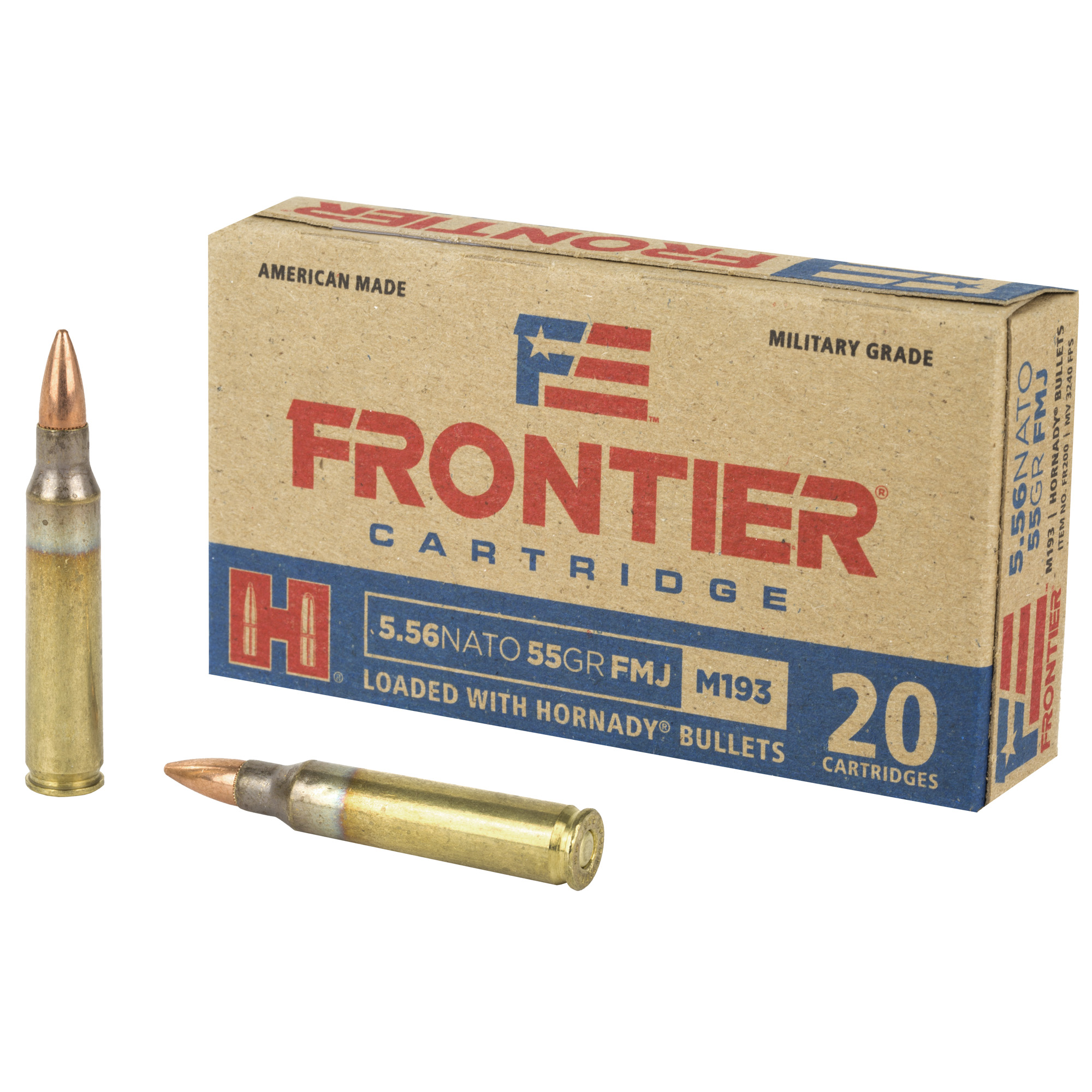 Frontier Cartridge Military Grade 5.56 NATO 55gr FMJ - 20 Rounds