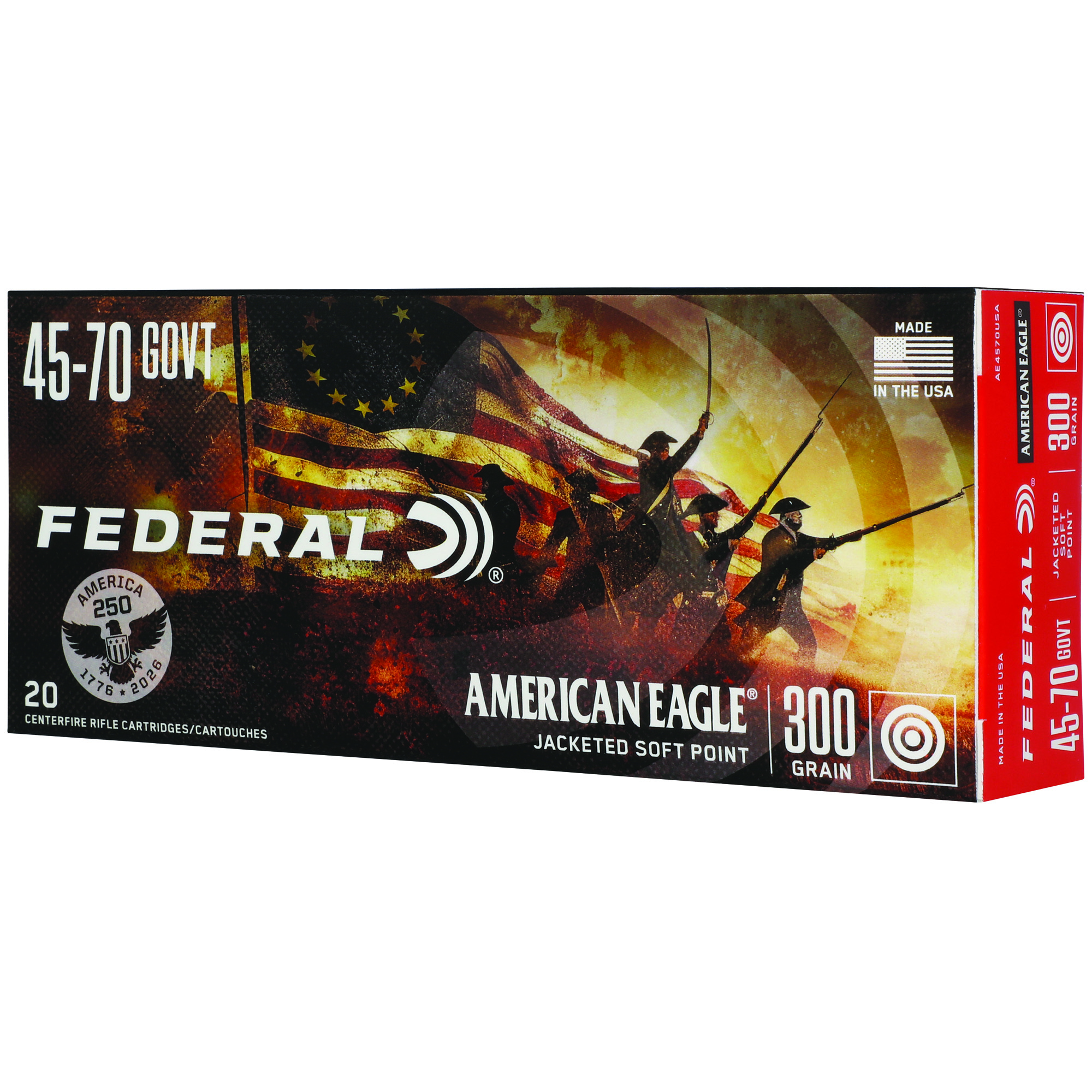 Federal American Eagle 45-70 Government 300 Grain Soft Point Rifle Ammo, 20 Rd