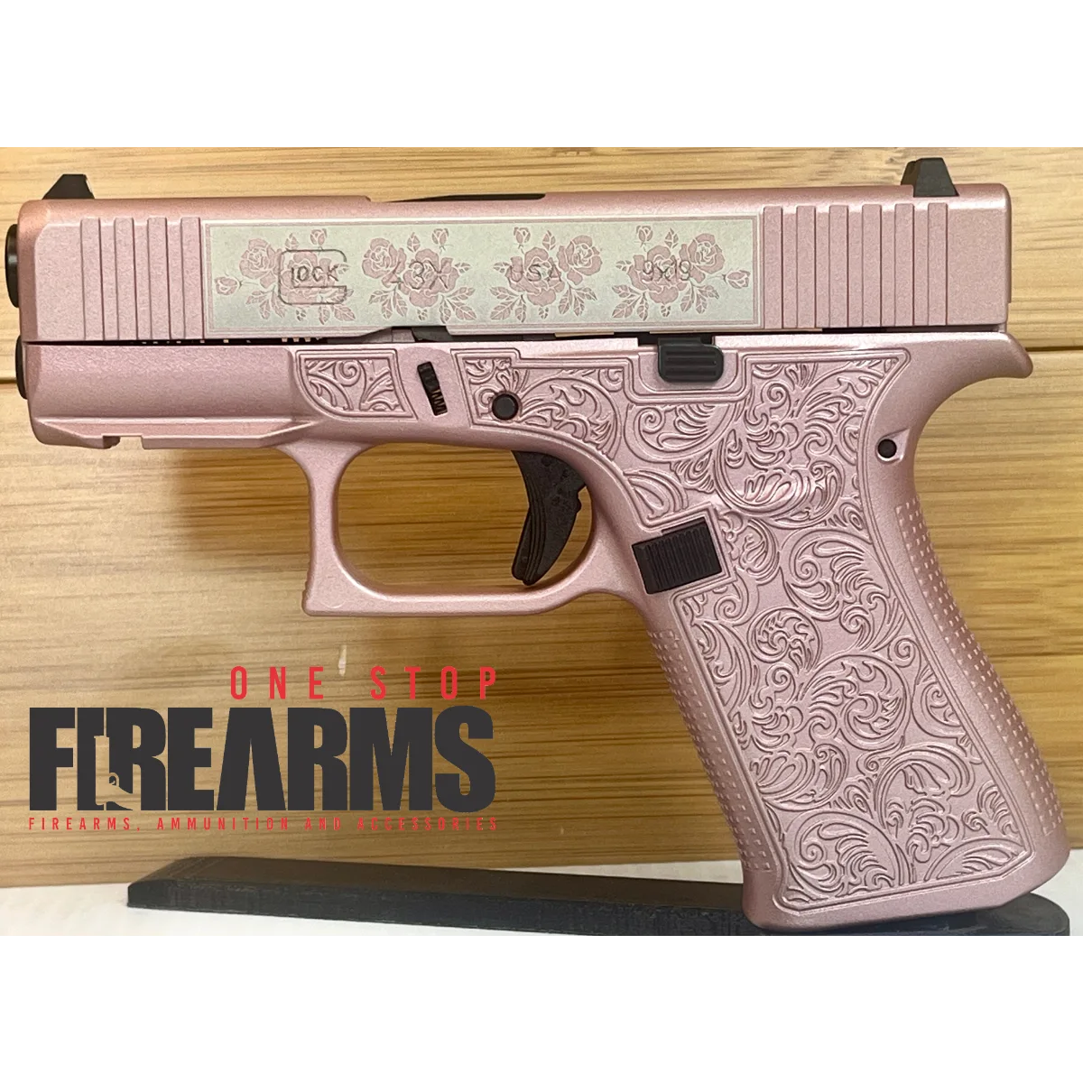 Glock 43X 9mm 3.4" Pink Glock & Roses Pistol 10rd USA Made