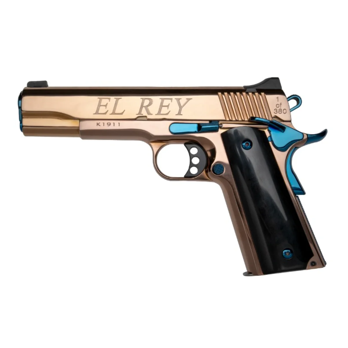 Kimber 1911 El Rey 38 Super Pistol 5" Rose Gold Engraved 9RD