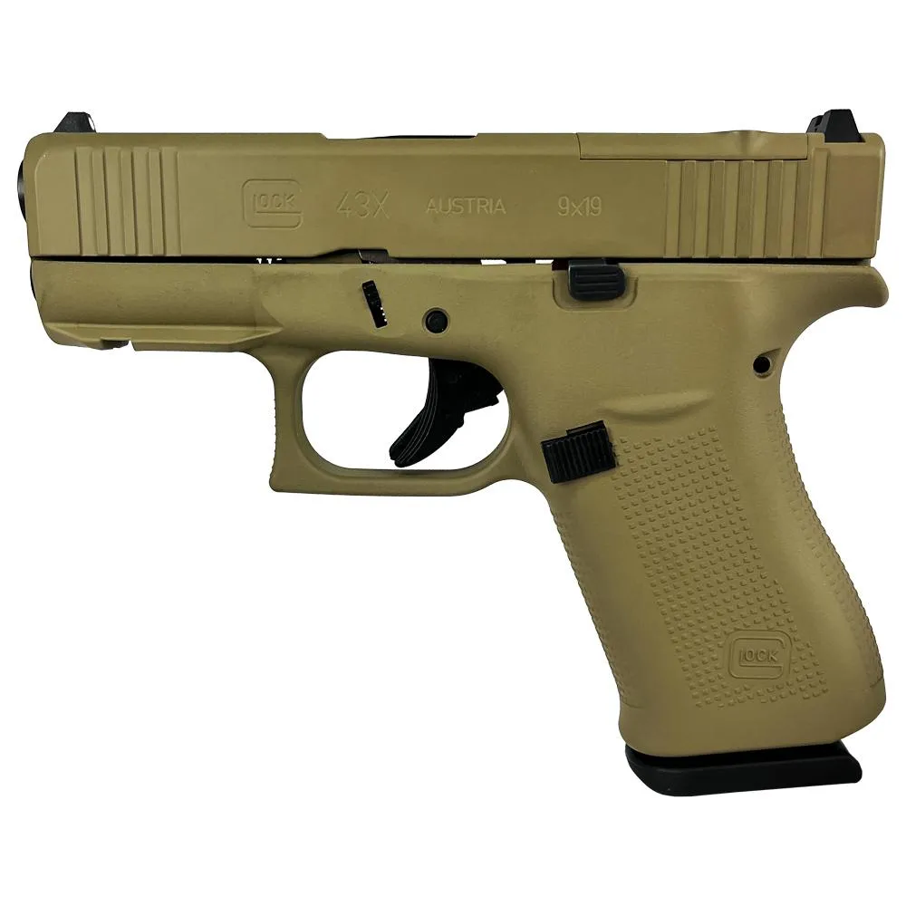 Glock 43X MOS Full FDE 9mm Custom 3.41" 10+1 Subcompact with Rail