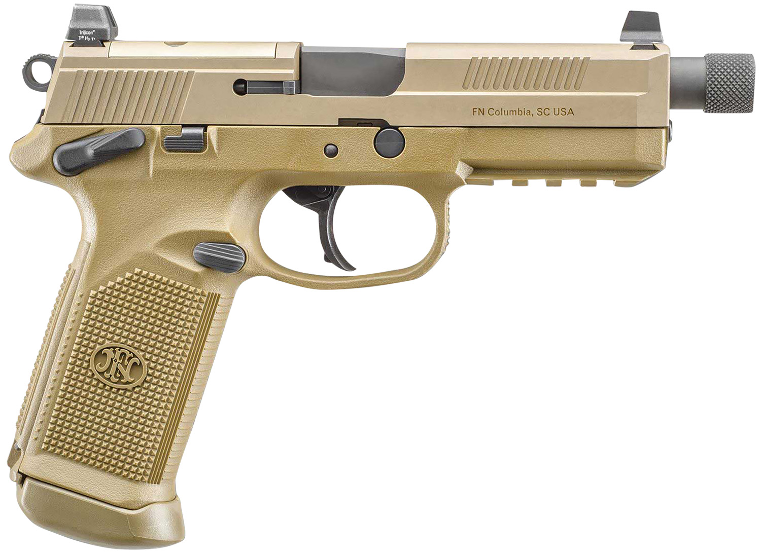 FN FNX-45 Tactical FDE 45 ACP 5.3" 10+1 Threaded Barrel Optic Cut
