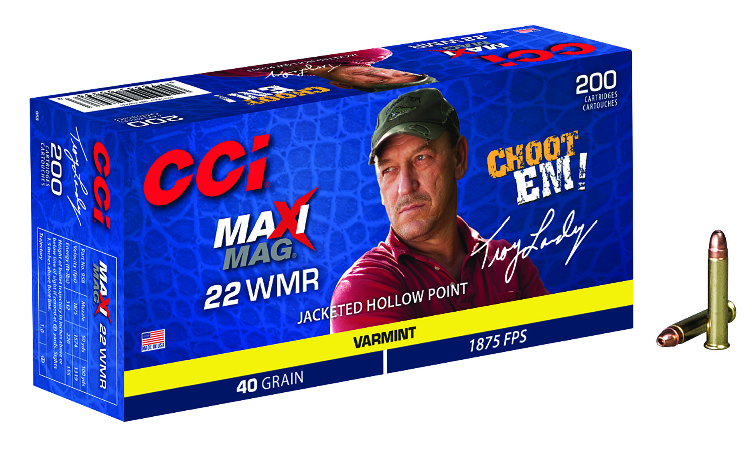 CCI Maxi-Mag .22 WMR 40gr JHP 200rd