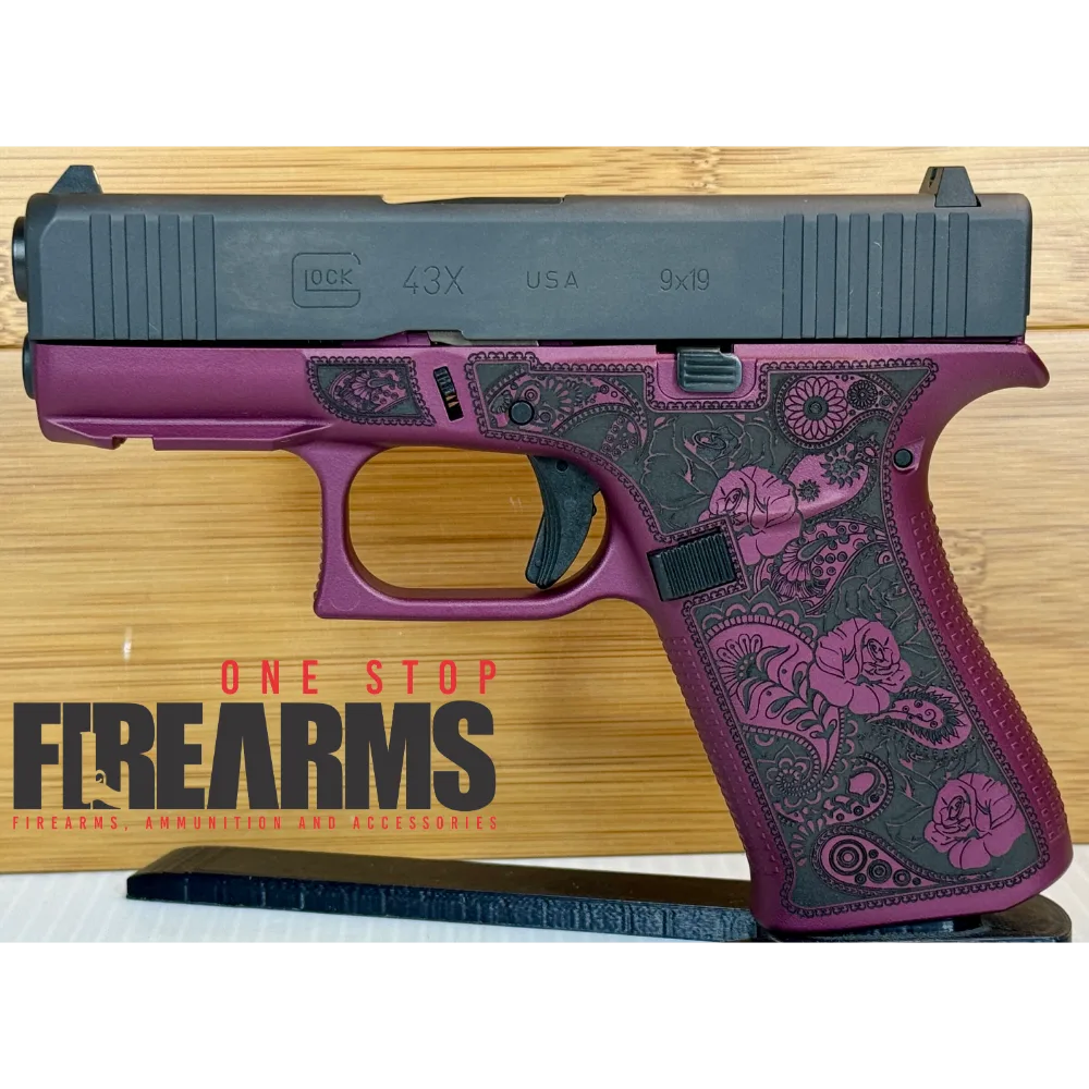 Glock 43X Paisley Grip Black Cherry 9mm 10rd Pistol