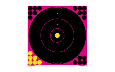 Birchwood Casey Shoot-N-C Reactive Target Self-Adhesive Paper Black/Pink 12" Bullseye 5-Pack