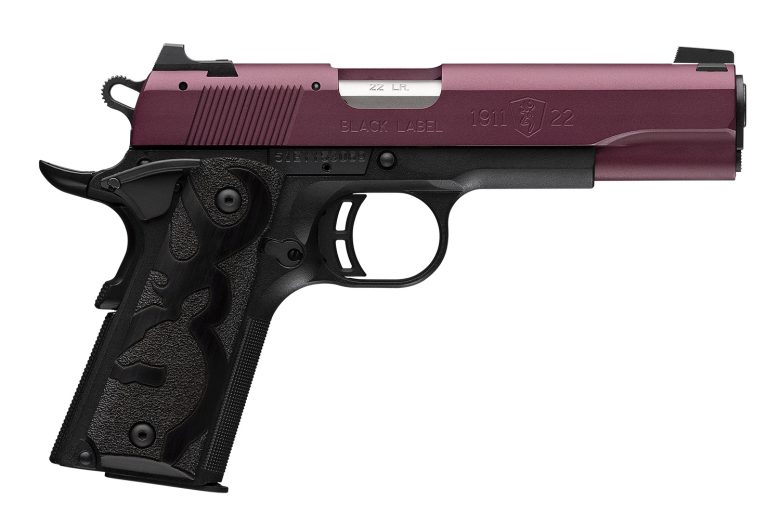 Browning 051061490 1911-22 Black Label Full Size Frame 22 LR 10+1 4.25" Matte Stainless Steel Barrel, Black Cherry Cerakote Serrated Steel Slide, Matte Black Polymer Frame w/Beavertail