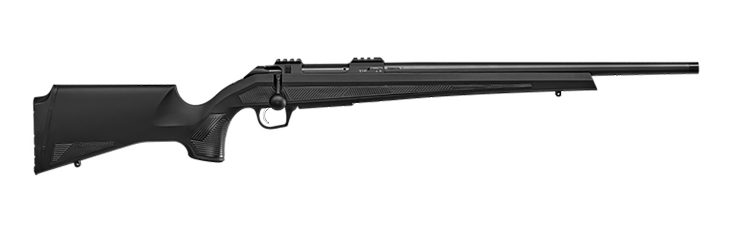 CZ-USA 07421 600+ Alpha 223 Rem 5+1 24"  Black Nitride Threaded Barrel, Black Nitride Aluminum Receiver w/Weaver Rail, Black Soft Touch Fixed Polymer Stock