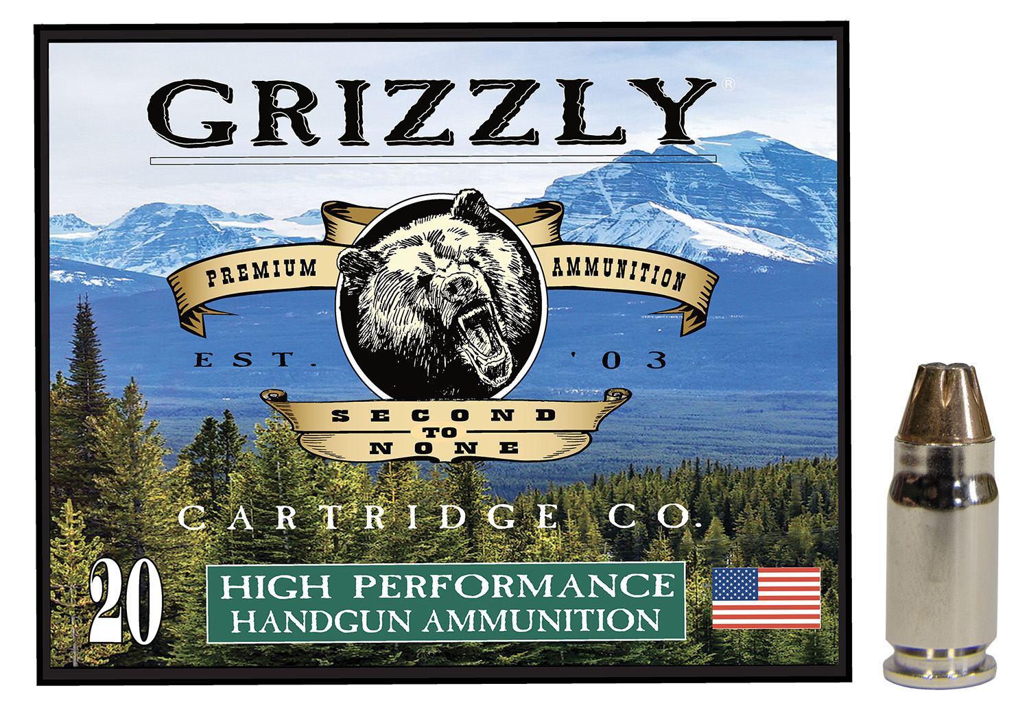 Grizzly Ammo 357Sig 90gr JHP 20Rd