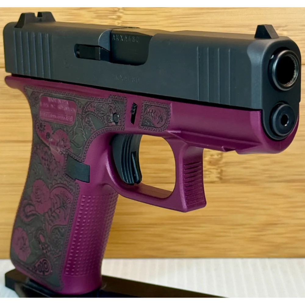 Glock 43X Paisley Grip Black Cherry 9mm 10rd Pistol