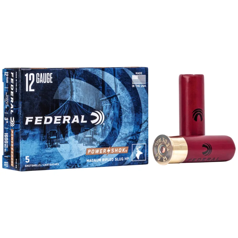 FEDERAL POWERSHOK 12GA 3" RIFLED SLUG AMMUNITION