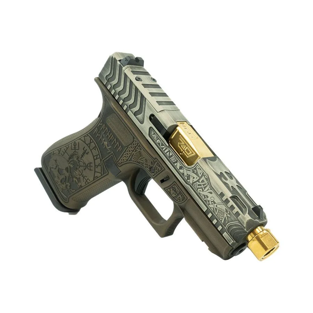 Glock 43X 9mm Viking Colonial Brown Gold Threaded Barrel 3.9"