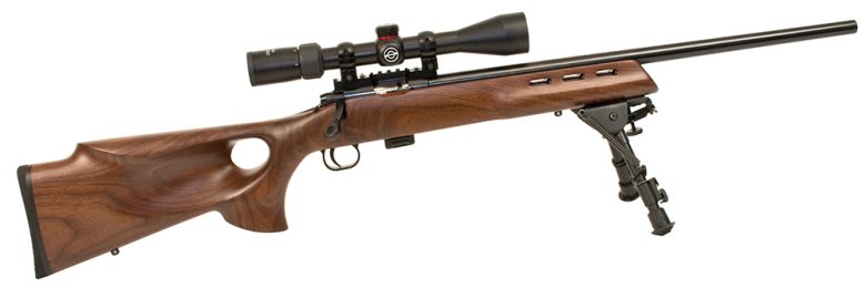 Crickett 722 Varmint Youth .22 LR 20" Walnut 7+1 Package w/Scope & BiPod