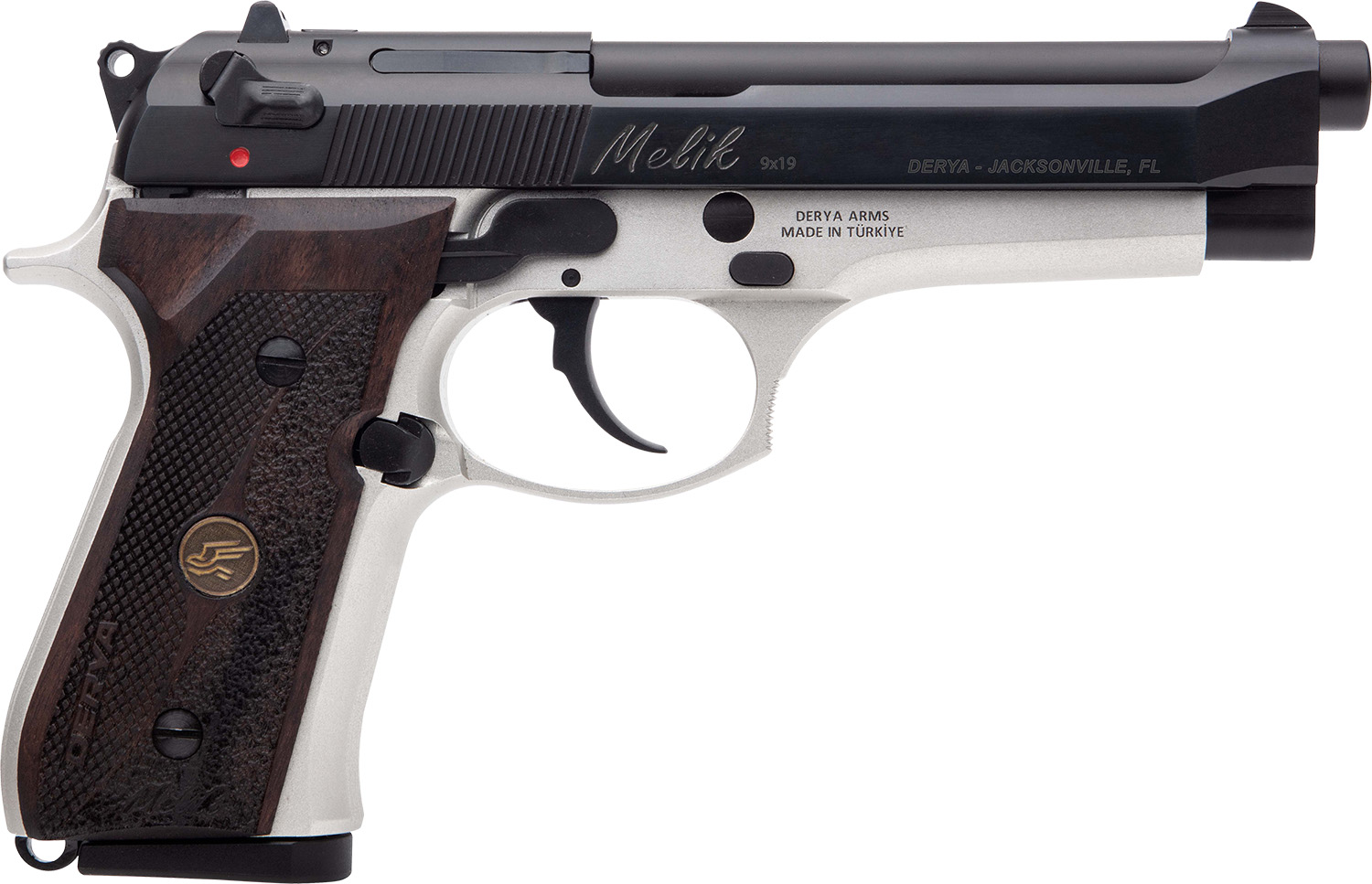 Derya Melik 9mm 4.9" Aluminum Frame Walnut Grip 17+1 Pistol