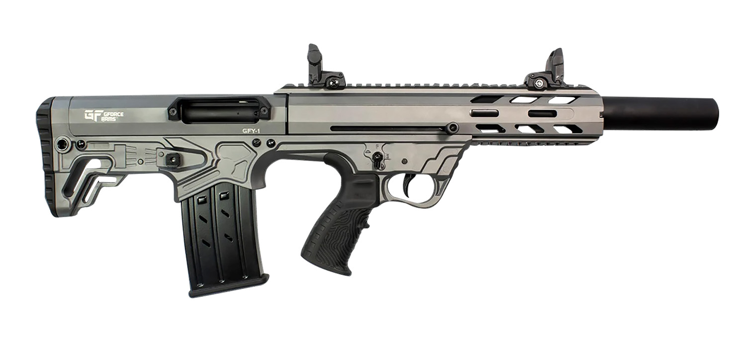 Gforce Arms GFY11220TG GFY-1 USA 12 Gauge Semi-Auto 3" 5+1 18.50" Black Threaded Barrel, Tactical Gray Cerakote Aluminum Receiver w/Picatinny Rail, Gray Bullpup Polymer Stock, Polymer Grip