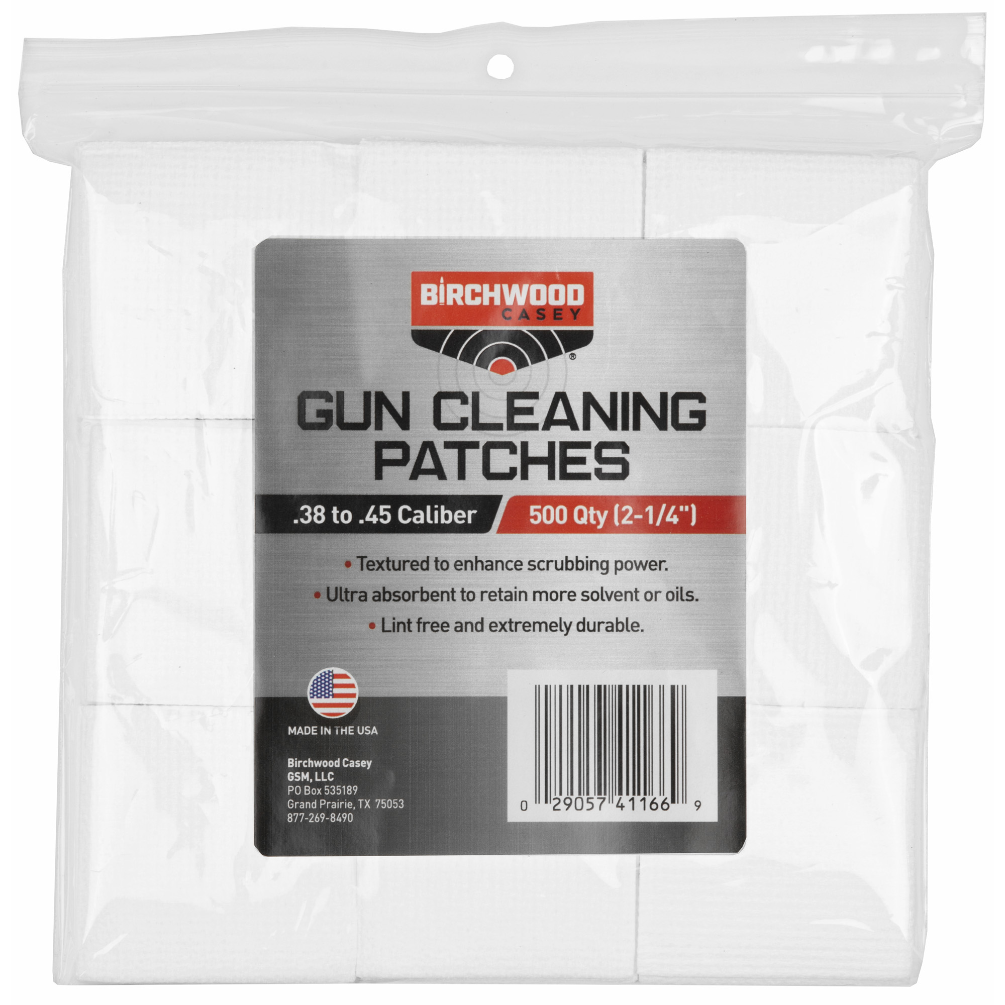 Birchwood Casey Cleaning Patches - 2-1/4" Square, 500-Count