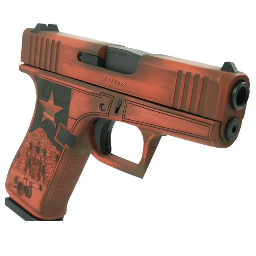 Glock 43x Custom "Texas Orange" Subcompact Handgun 9mm Luger 10rd Magazines (2) 3.41" Barrel Austria