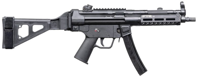 PTR 9CT BR 9mm Luger 30+1 8.86" Black Nitride 3-Lug Threaded Barrel, M-LOK Handguard, Black Parkerized Aluminum Picatinny Rail Receiver, SB Tactical Brace