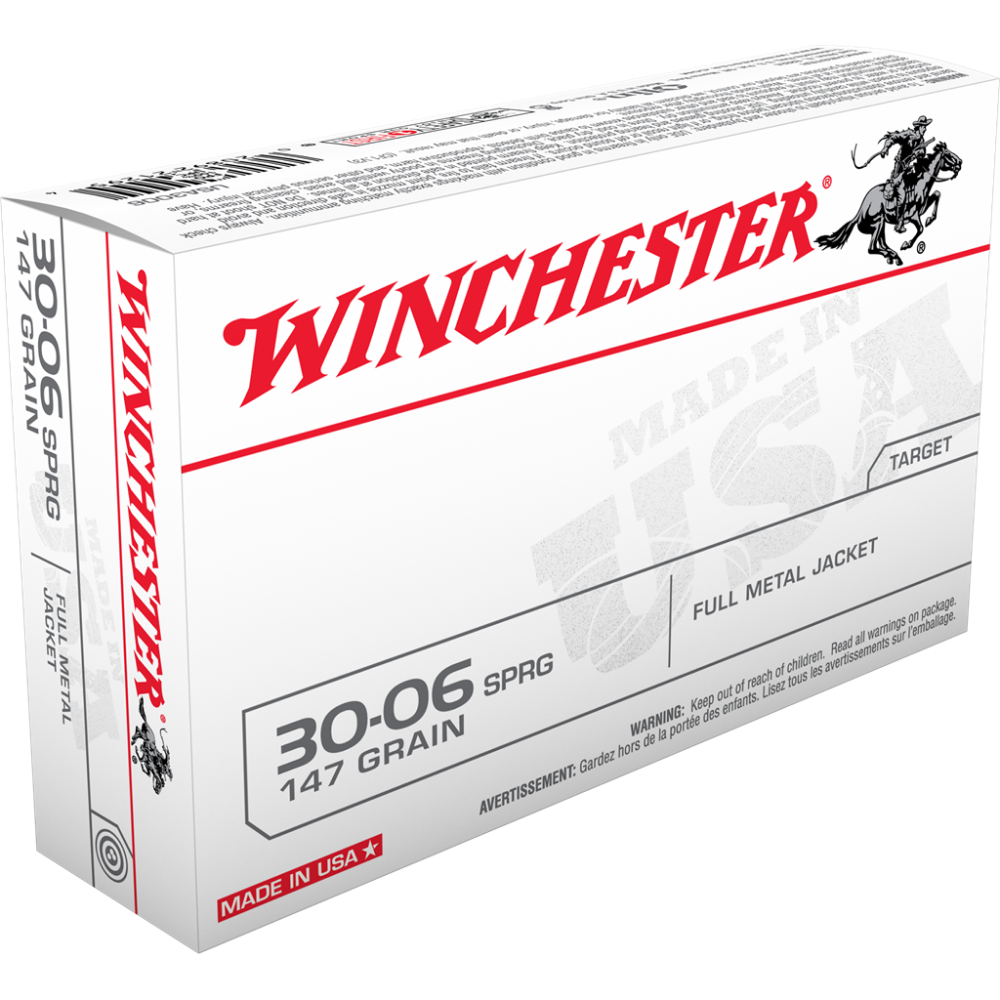 Winchester USA Rifle Ammunition .30-06 Sprg 147 gr. FMJ 3020 fps 20/ct