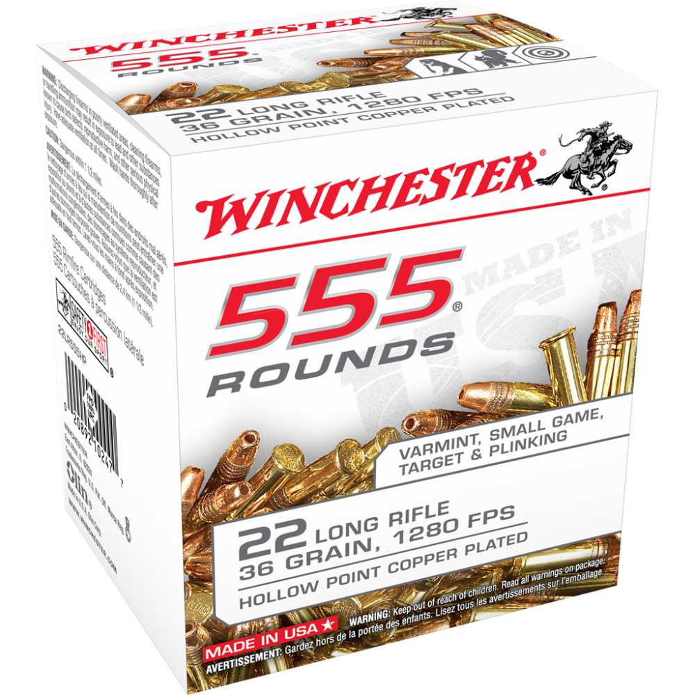 Winchester .22 LR 36gr CPHP Bulk Pack 555rd