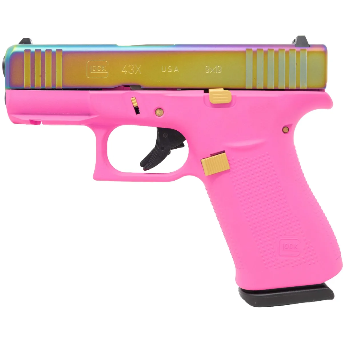 Glock 43X Pink Rainbow 9mm 3.41" 10Rd Pistol