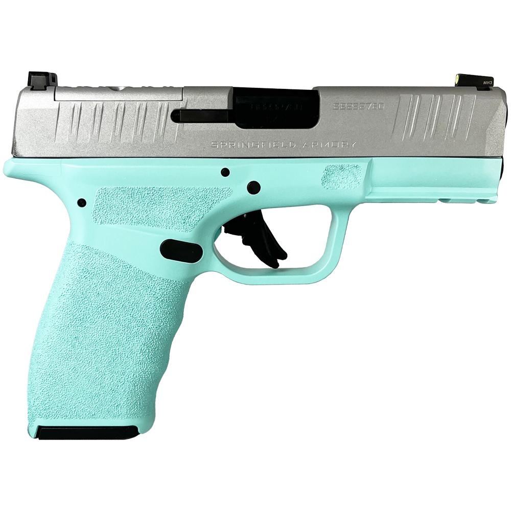 Springfield Hellcat Pro 9mm Robins Egg Blue Frame Silver Slide 3.7" 15rd (2)