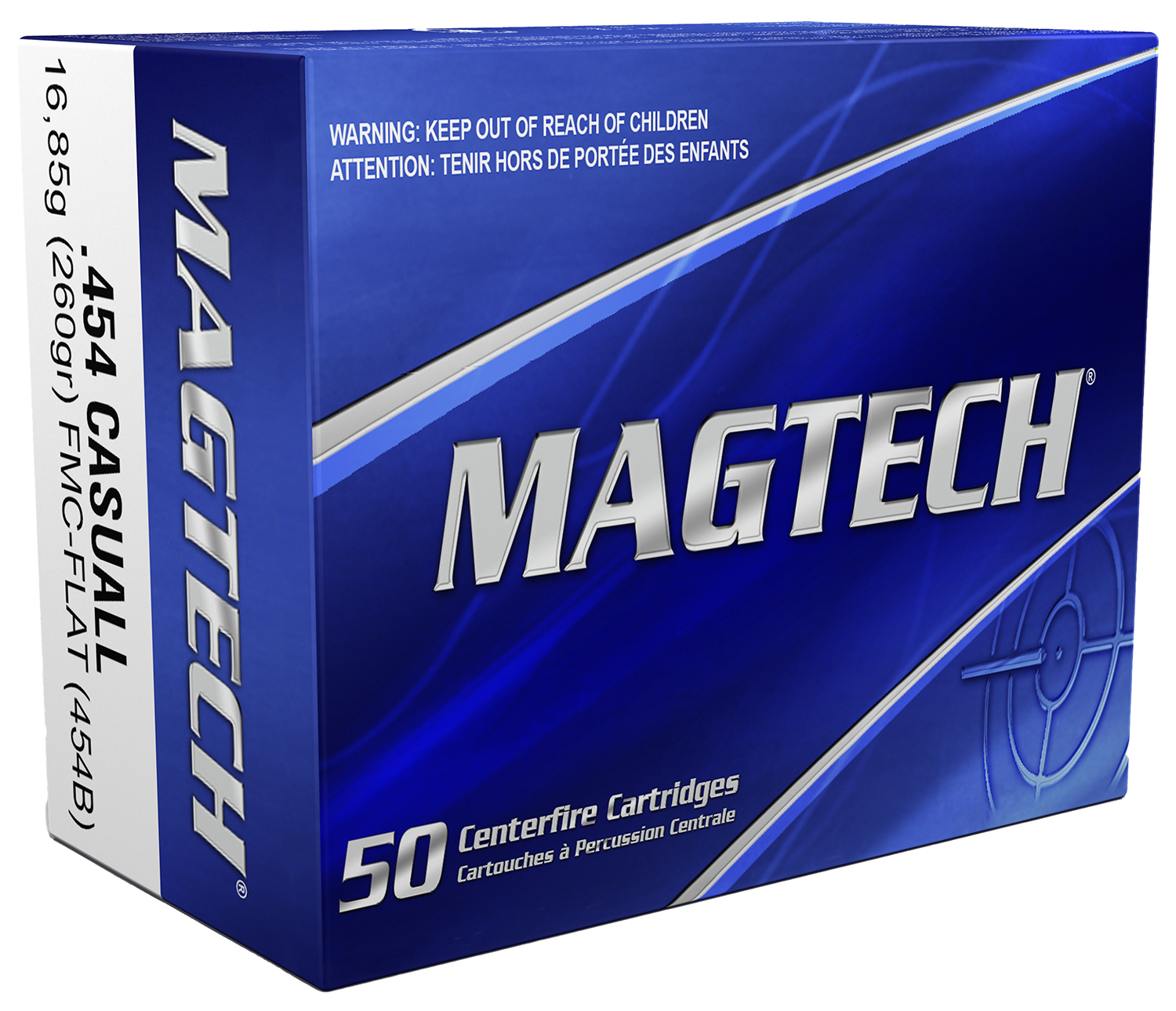 Magtech .454 Casull 260gr FMJ Flat Nose Ammo 20rd Box