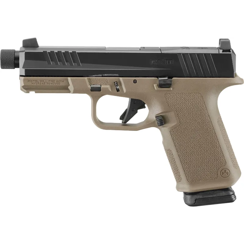 Ruger RXM FDE 9mm 4.5" Threaded Barrel Optic-Ready Pistol Black Nitride Slide 15RD