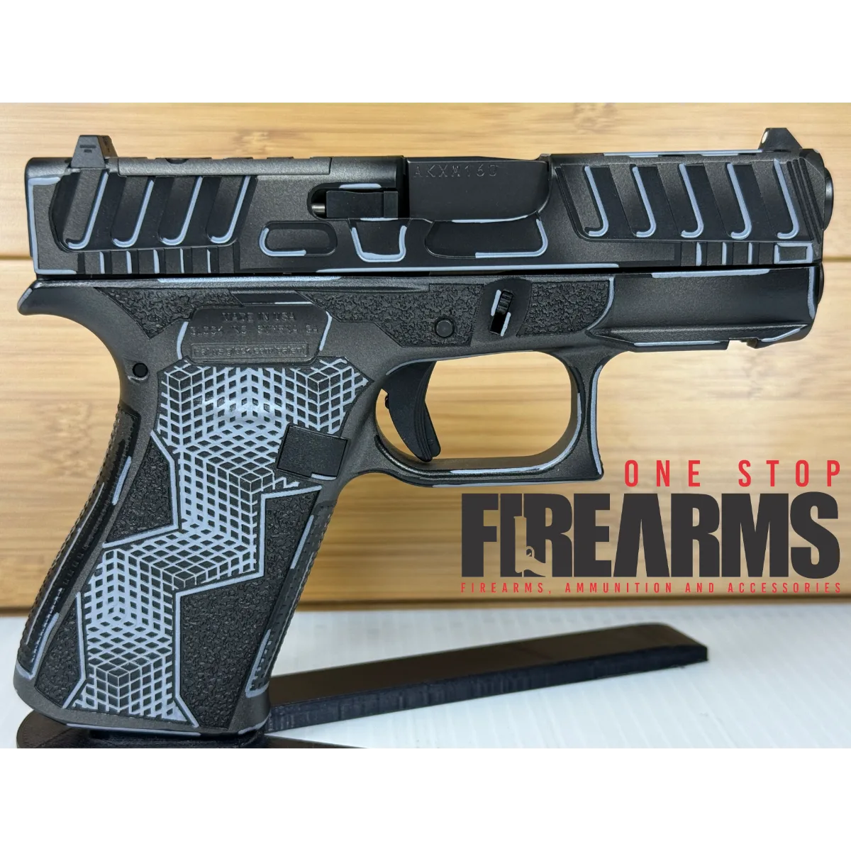 Glock 43X Anime Grey Custom 9mm Pistol Grey Cerakote