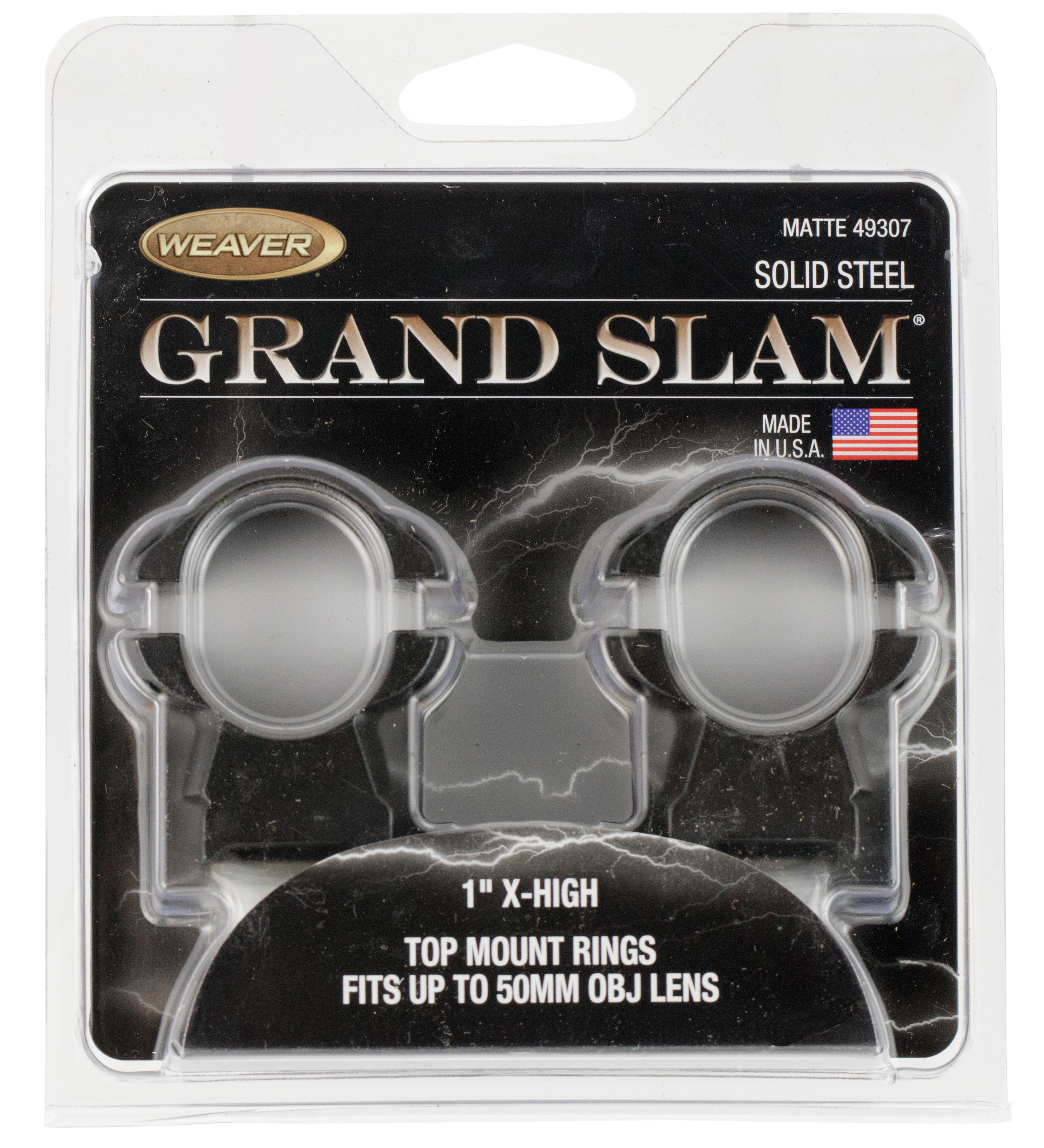 Weaver Grand Slam Steel Top Mount Scope Rings 1in X-High Matte - image 4 of 5