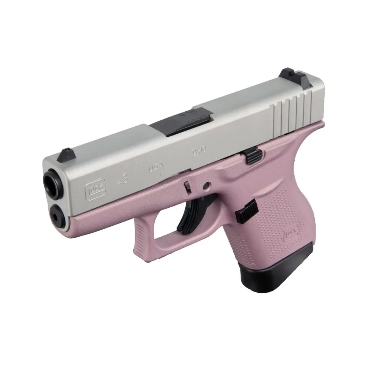 Glock 43 Pink Frame USA 9mm 3.4″ Pistol 6-Round Capacity