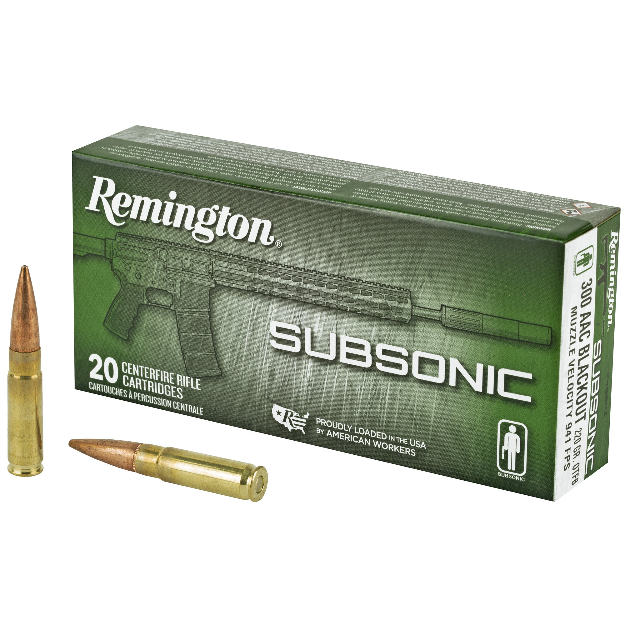 Remington Subsonic 300 Blackout 220 Grain Open Tip Flat Base