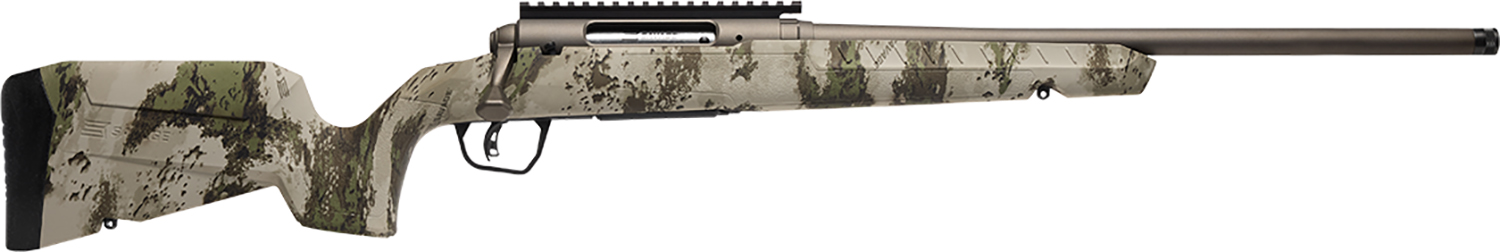 Savage Arms 32303 Axis 2 Pro Compact 6.5 Creedmoor 4+1 20" Gun Metal Bronze Cerakote Heavy Threaded Barrel & Picatinny Rail Carbon Steel Receiver, Fixed Woodland Camo Synthetic Stock, Right Hand