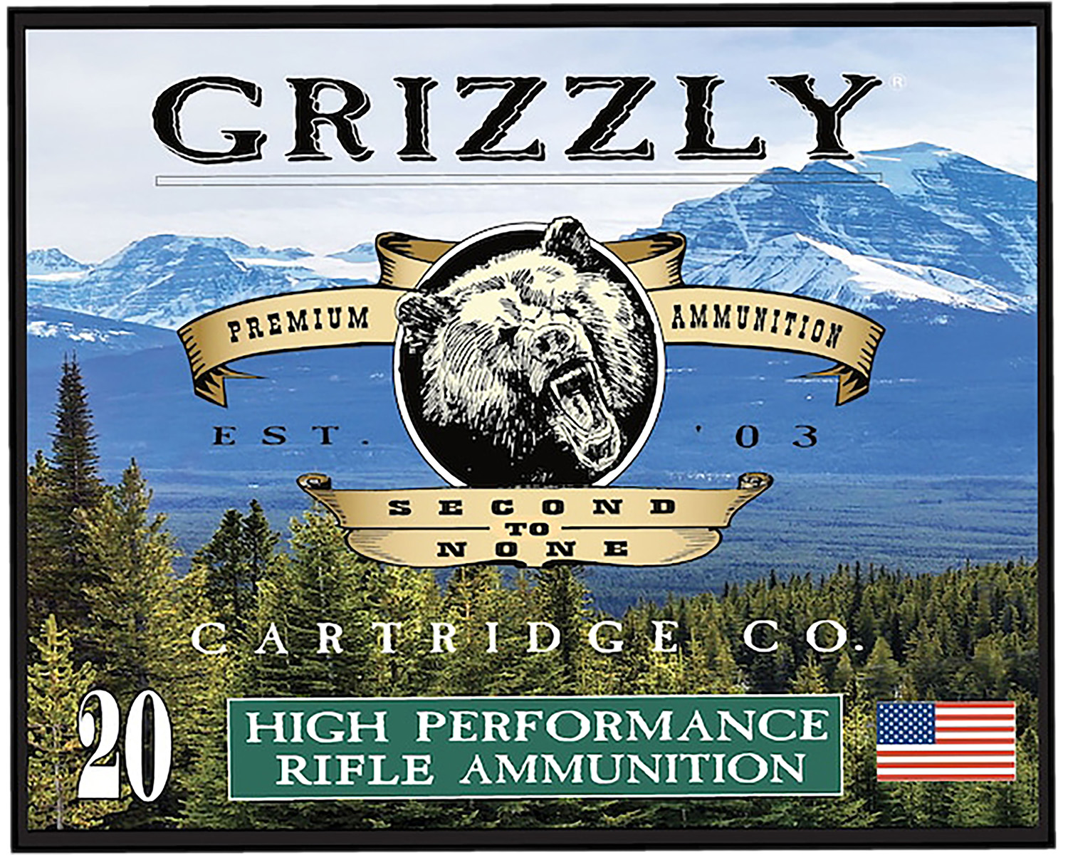 Grizzly Ammo 357Sig 125gr FMJ Flat Point 20Rd