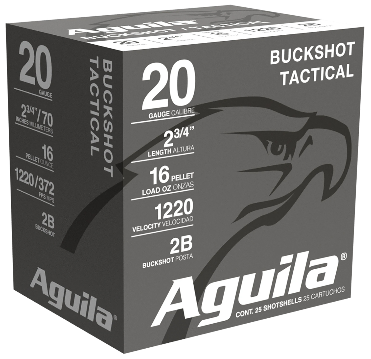 Aguila Buckshot High Velocity 20Ga 2.75" 1oz 25 Rd
