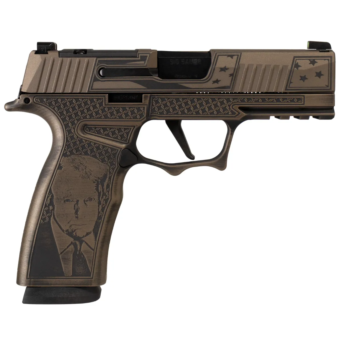 Sig Sauer P365 XMACRO TACOPS "Trump Fight" Handgun 9mm Luger 17rd Magazines(3) 3.7"