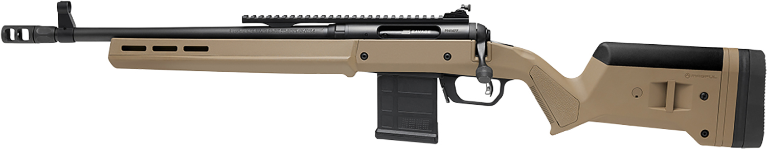 Savage Arms 58198 110 Scout Full Size 300 Blackout 10+1 16.50" Flat Dark Earth Threaded Barrel, Picatinny Rail Carbon Steel Receiver, Magpul Hunter Synthetic Stock Left Hand