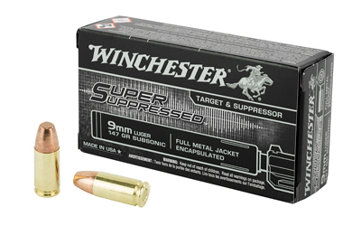 Winchester Super Suppressed 9mm 147gr FMJ 50rd Box