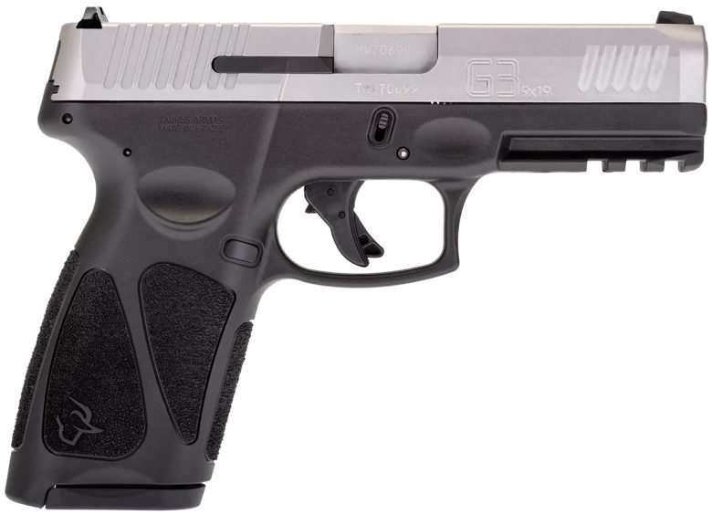 Taurus 1G3B94915 G3  Full Size Frame 9mm Luger 15+1 4" Matte Stainless Steel Barrel, Matte Serrated Stainless Steel Slide, Black Polymer Frame w/Picatinny Rail, Polymer Grip, Right Hand