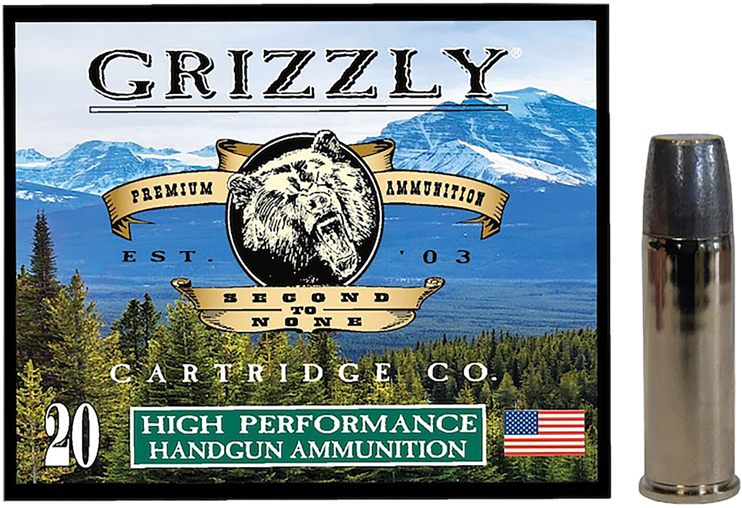Grizzly Ammo GC44M19 44Mag 320gr Wide Long Nose Gas Check 20 Per Box/10 Case