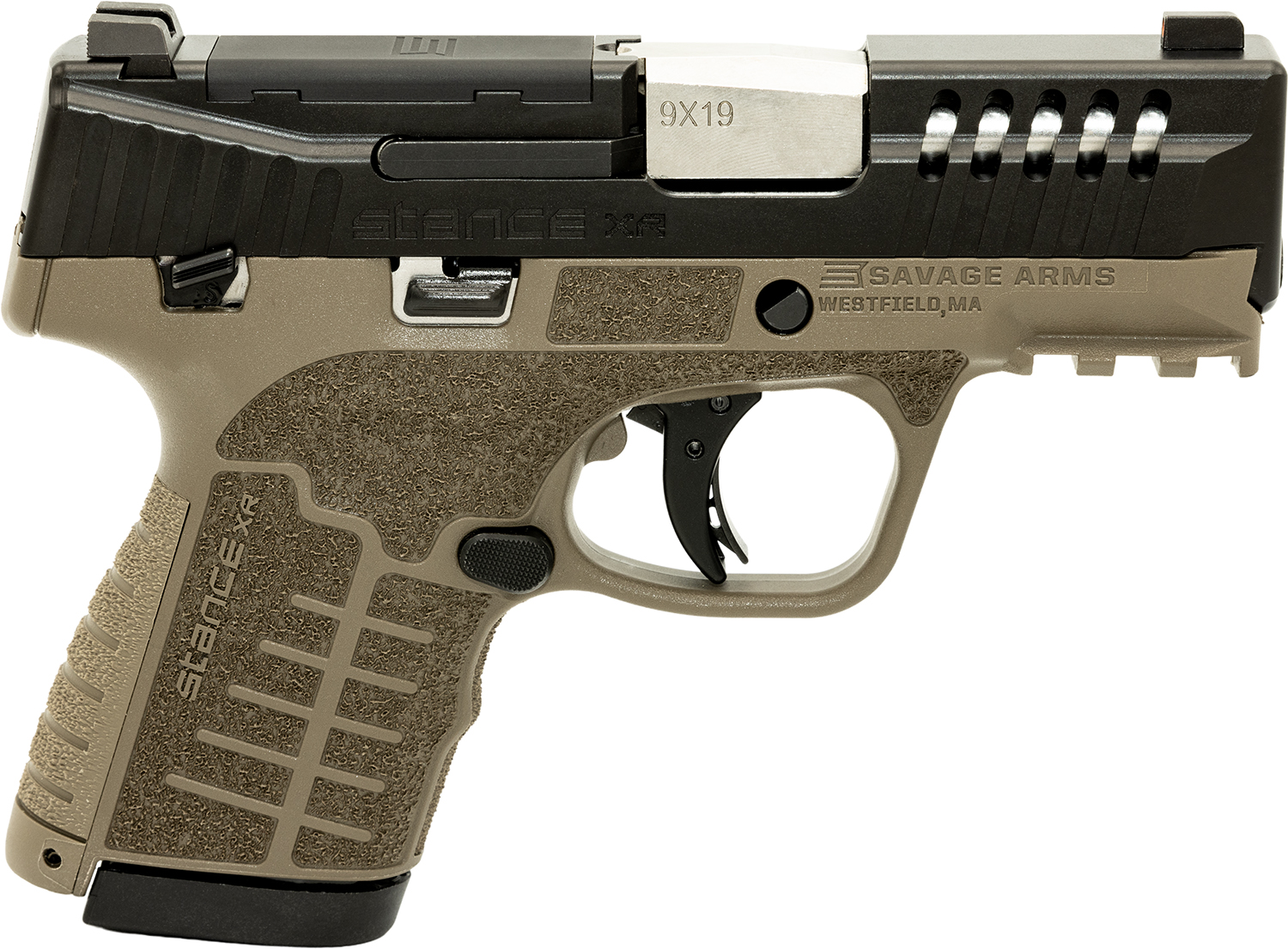 Savage Arms 67055 Stance XR 9mm 13+1 3.20" Natural Black Nitride Ported Stainless Steel Slide FDE Glass Filled Nylon Grip Ambidextrous