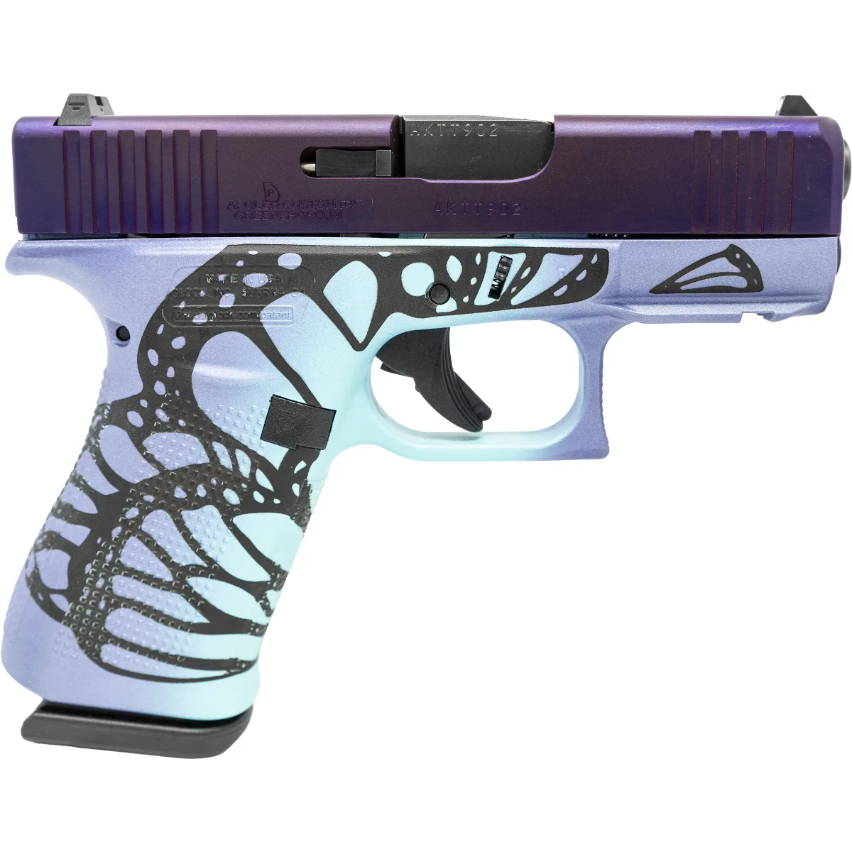 Glock 43X Madame Butterfly Blue Orchid 9mm 10Rd Pistol