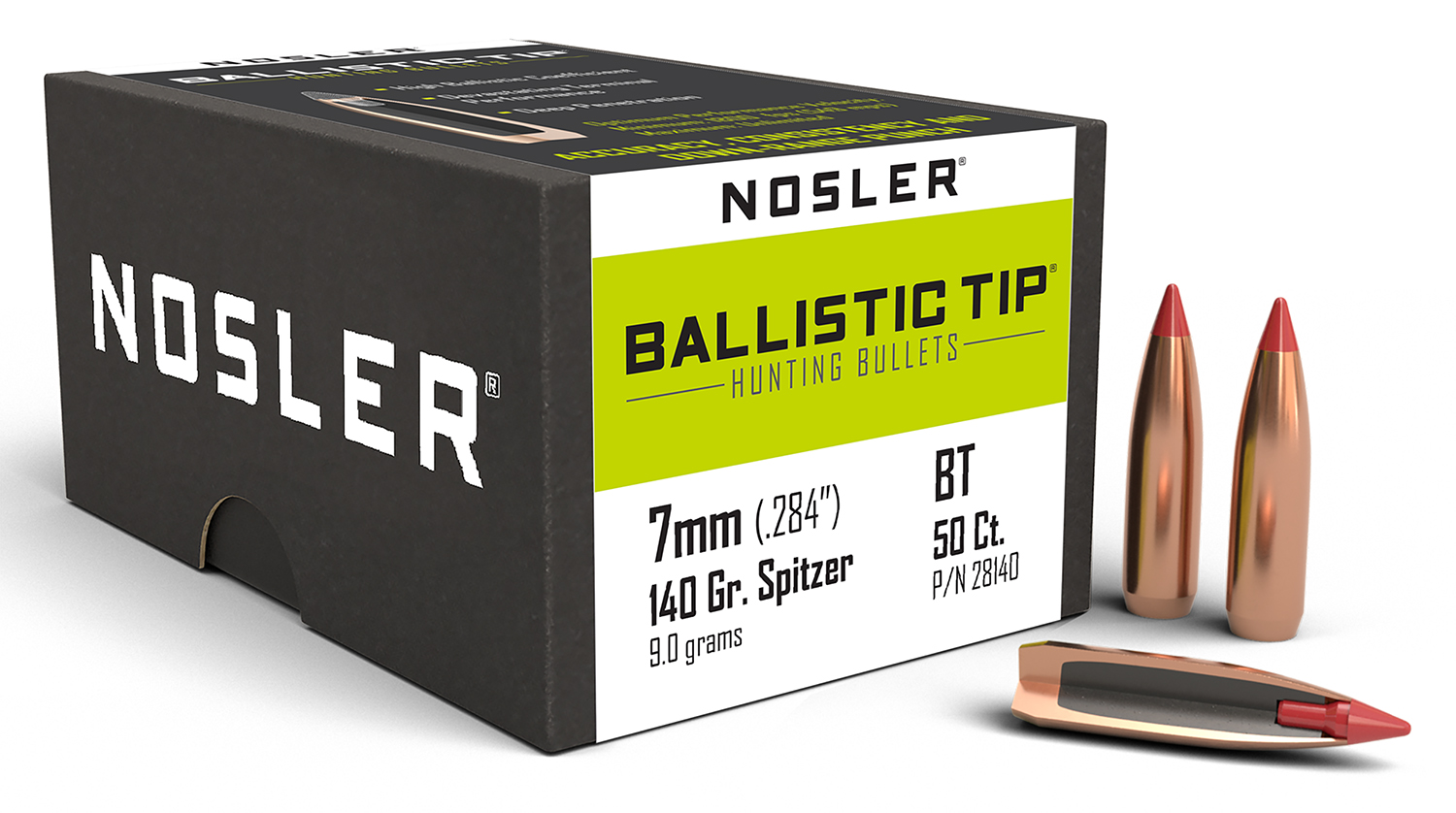 Nosler Ballistic Tip 7MM 140 Grain Spitzer Boat Tail Bullets 50 Count - image 3 of 6