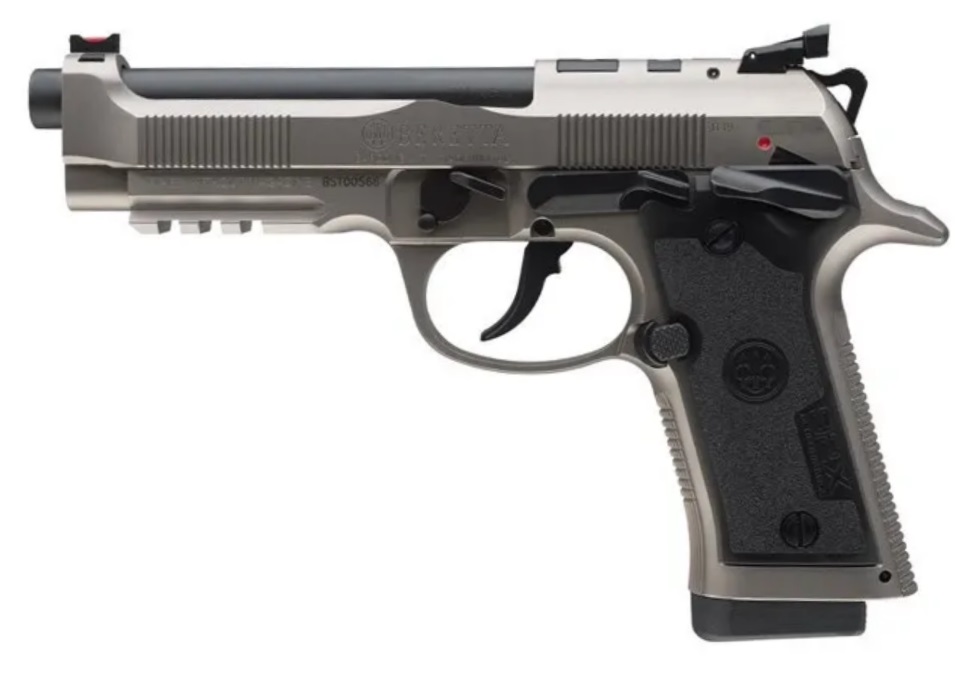 Beretta USA J92XPCO21 92X PCO Full Size Frame 9mm Luger 15+1 4.90" Black Barrel, Gray Nistan Optic Ready/Serrated Steel Slide & Frame w/Beavertail & Picatinny Rail