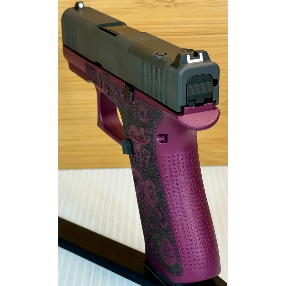 Glock 43X MOS Black Cherry Red Roses 9mm Pistol