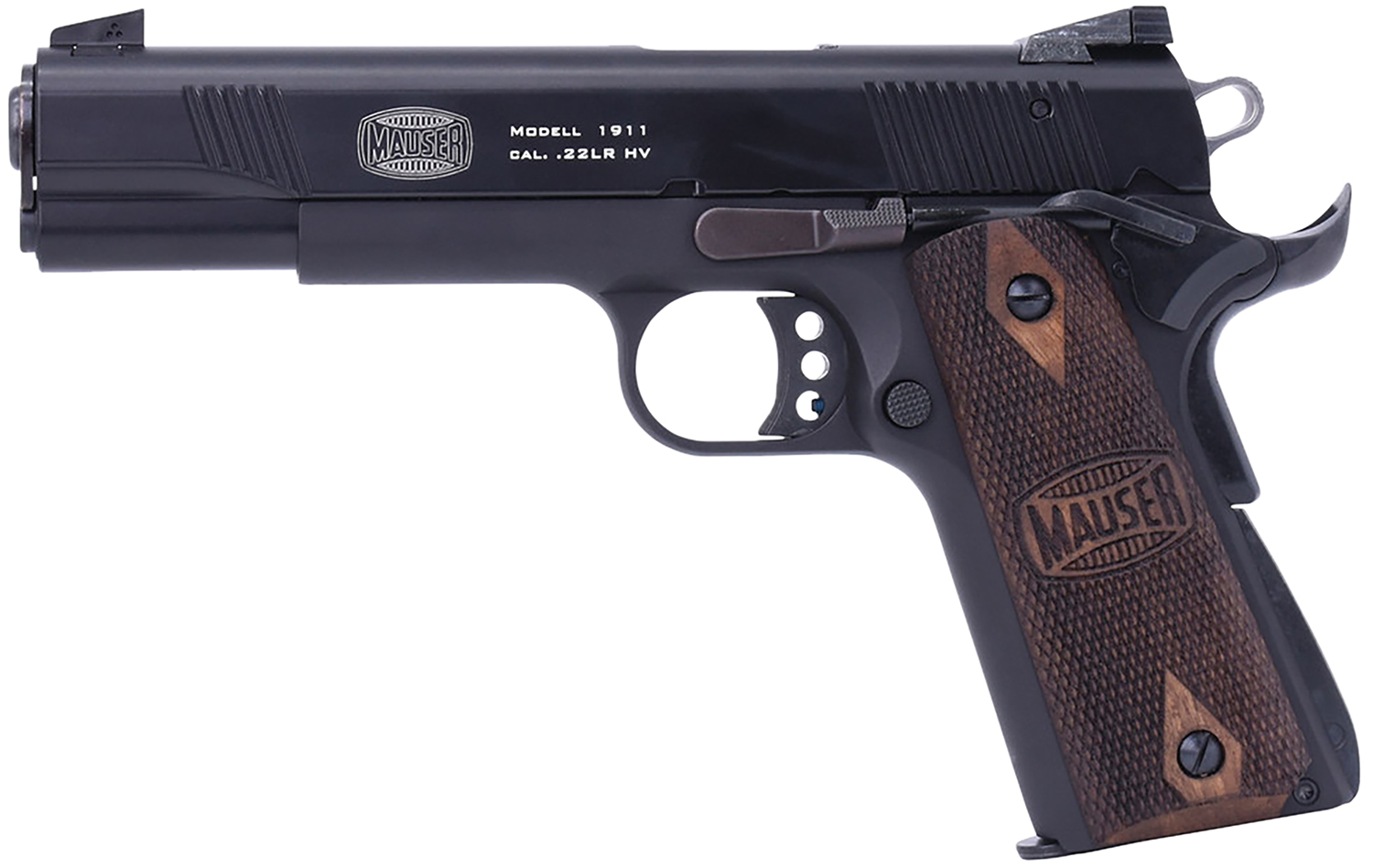 Mauser 1911 .22 LR Pistol 10+1 Black Steel Barrel Walnut Grip